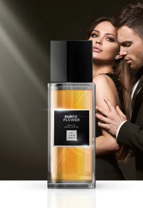 Frasco do perfume Black Flower 100ml da In The Box.