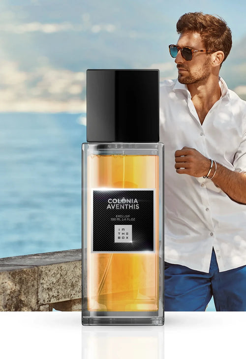 Frasco do perfume Colônia Aventhis 100ml da In The Box.