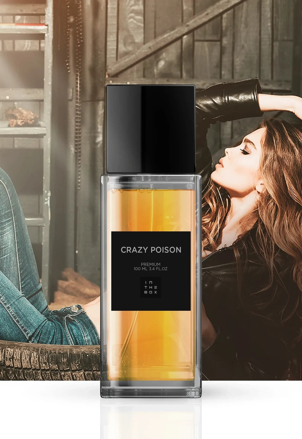Frasco do perfume Crazy Poison 100ml da In The Box.