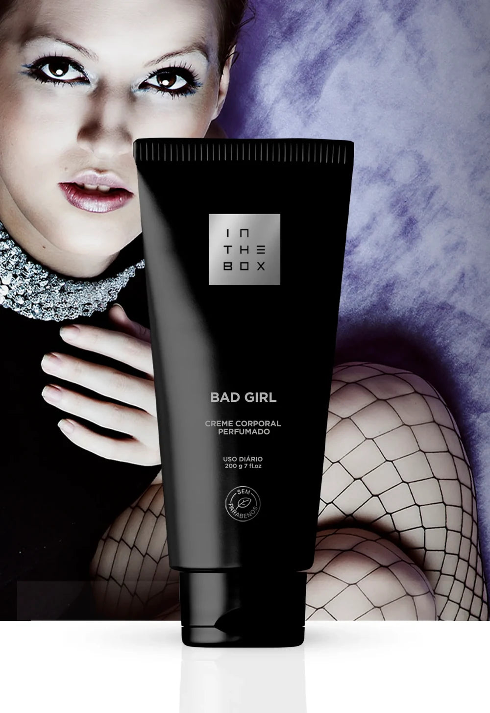 Tubo do creme hidratante desodorante corporal Bad Girl 200g da In The Box.