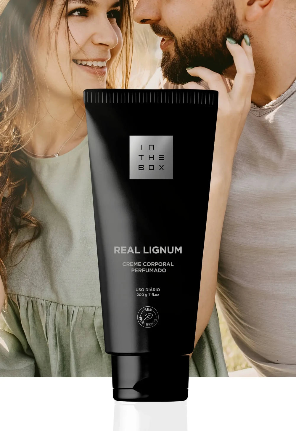 Tubo do creme hidratante desodorante corporal Real Lignum 200g da In The Box.