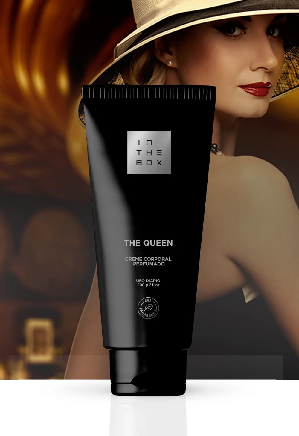 Tubo do creme hidratante desodorante corporal The Queen 200g da In The Box.