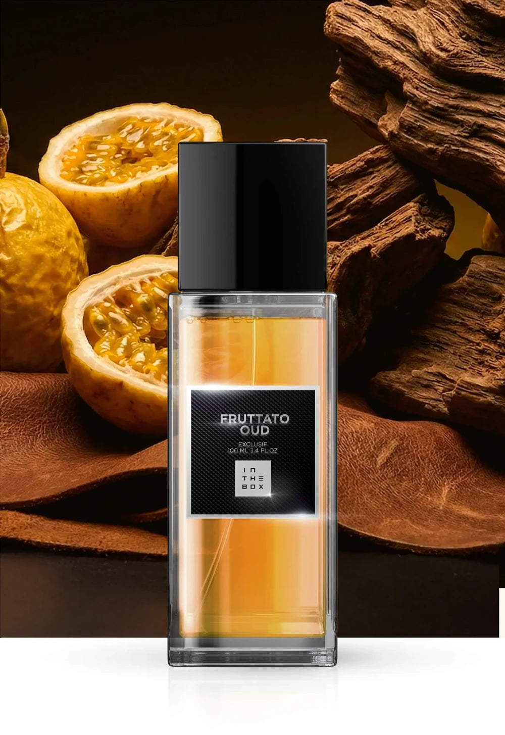 Frasco do perfume Fruttato Oud 100ml da In The Box.