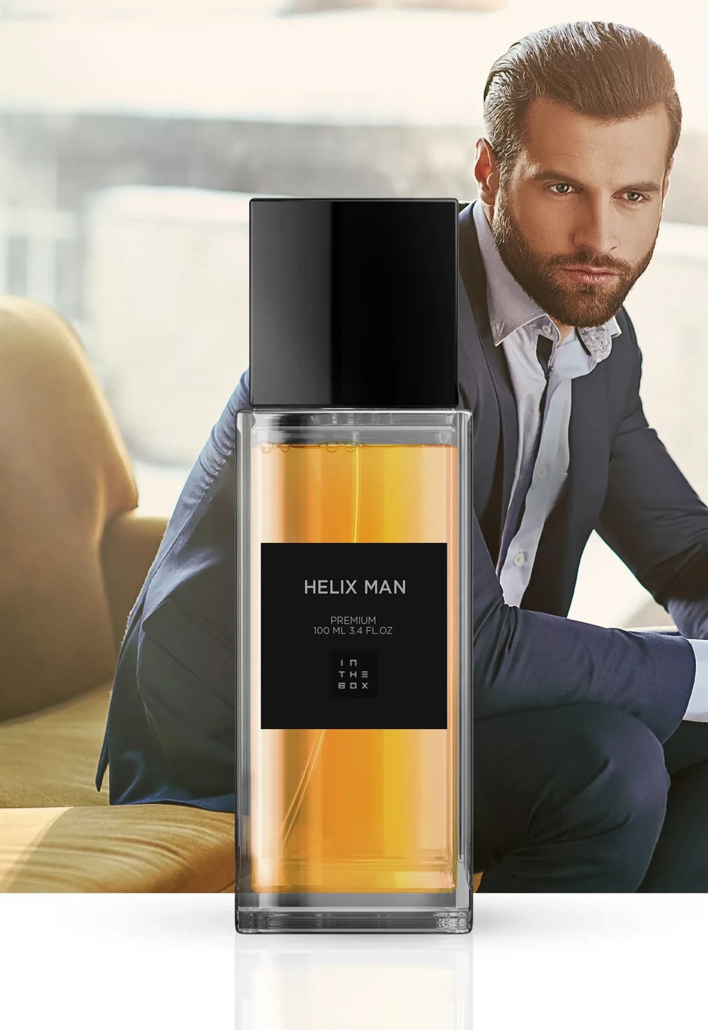 Frasco do perfume Helix Man 100ml da In The Box.