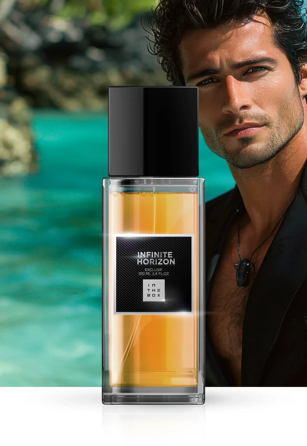 Frasco do perfume Infinite Horizon 100ml da In The Box.