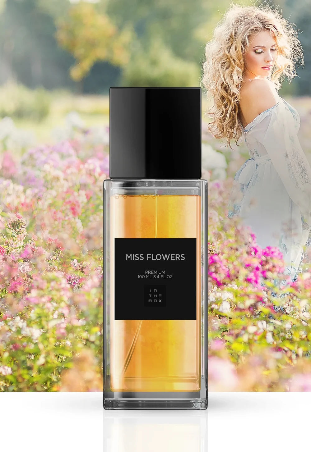 Frasco do perfume Miss Flowers 100ml da In The Box.