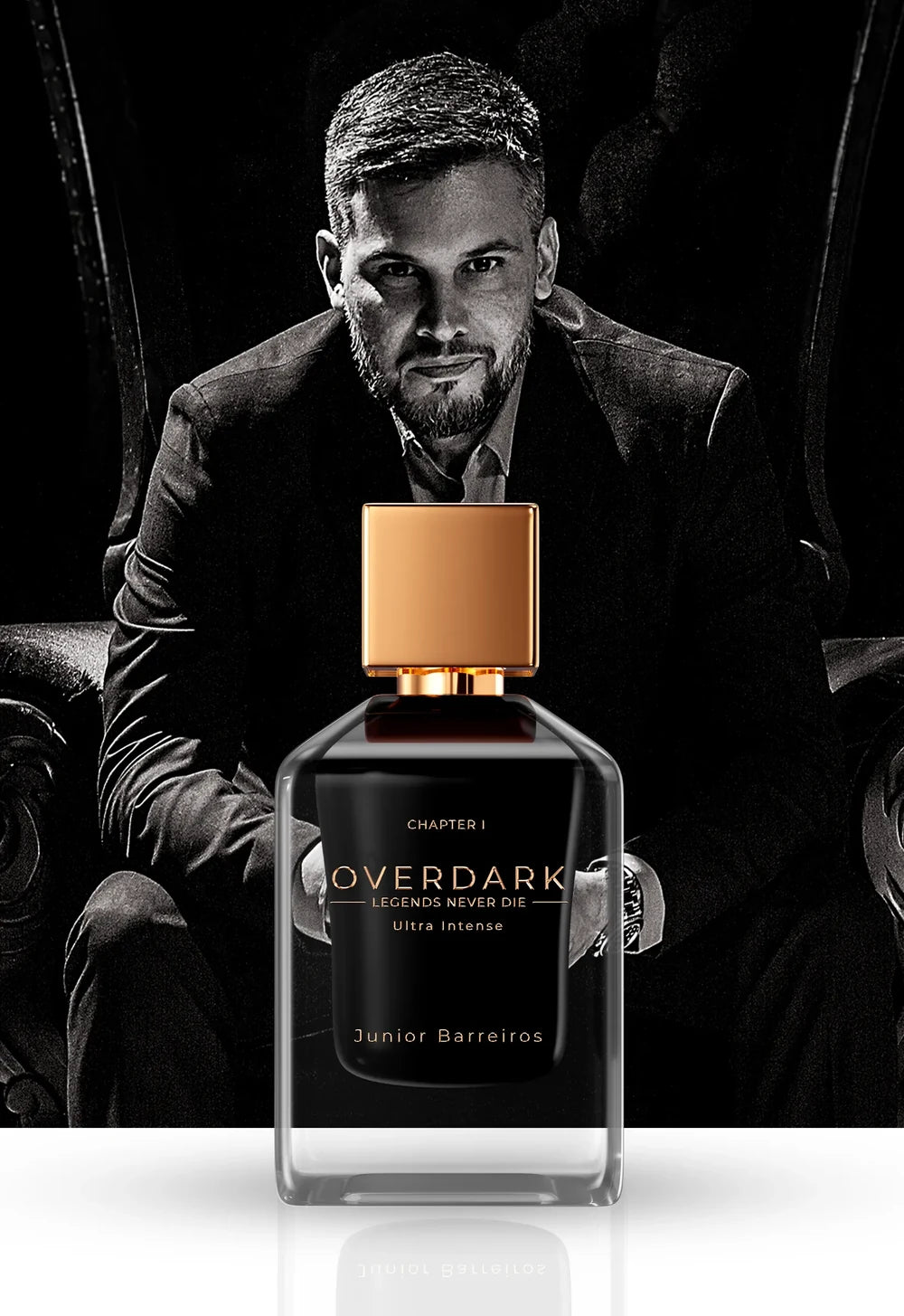 Frasco do perfume Overdark Chapter I 75ml da coleção Legends Never Die da In The Box.