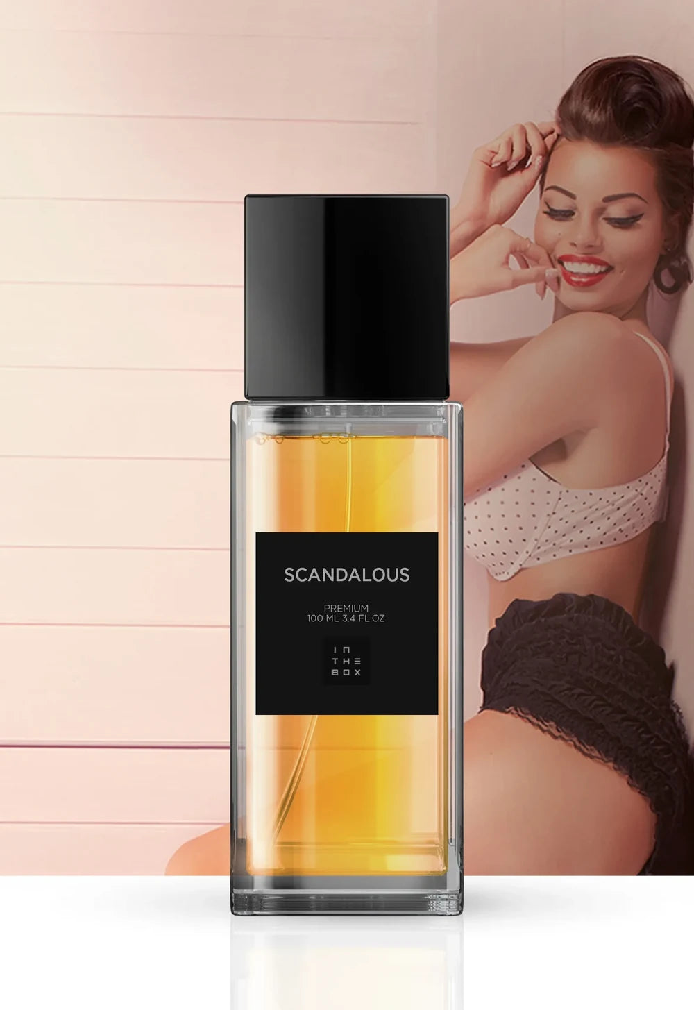 Frasco do perfume Scandalous 100ml da In The Box.