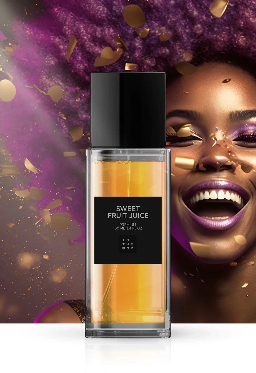 Frasco do perfume Sweet Fruity Juice 100ml da In The Box.