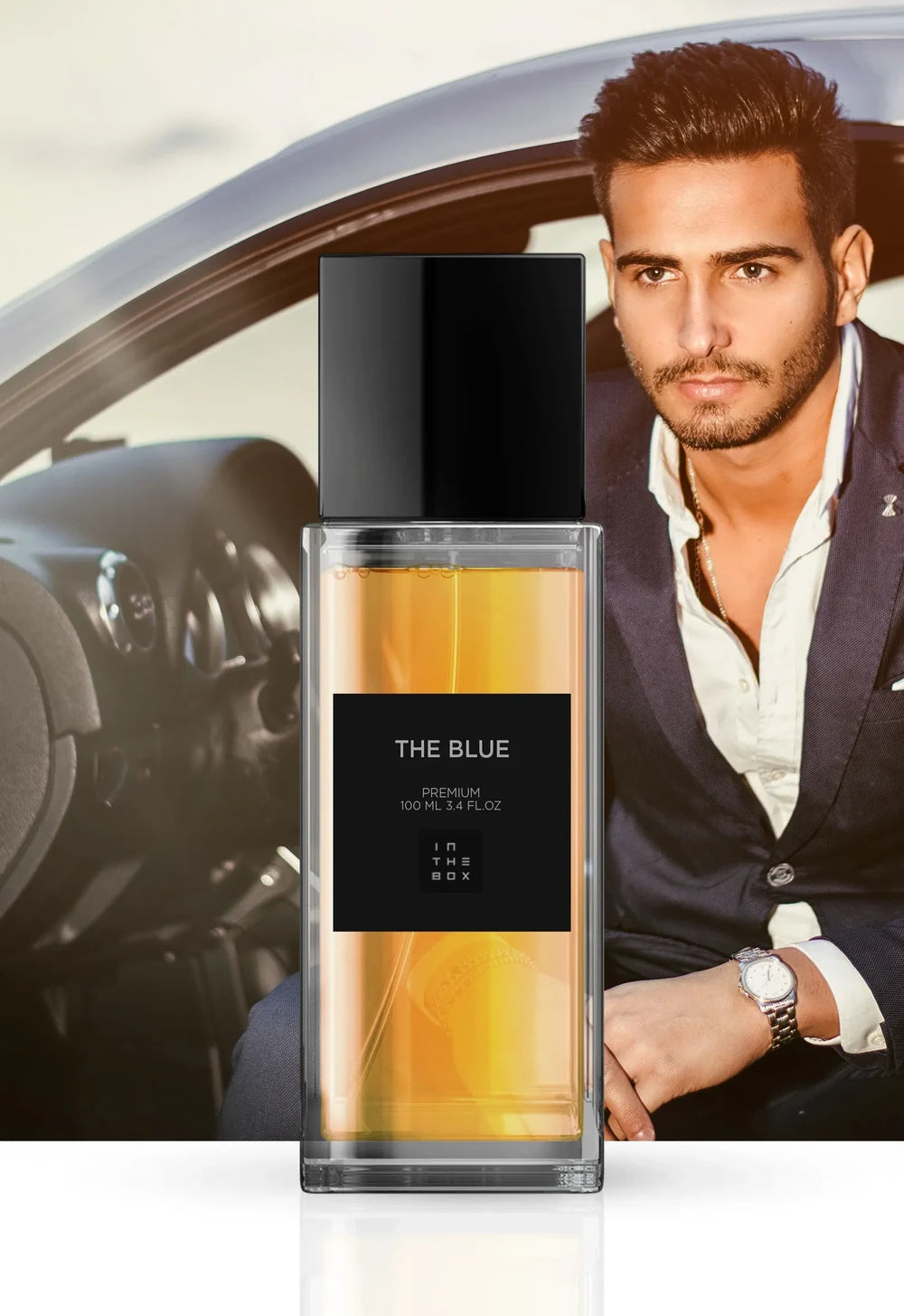 Frasco do perfume The Blue 100ml da In The Box.